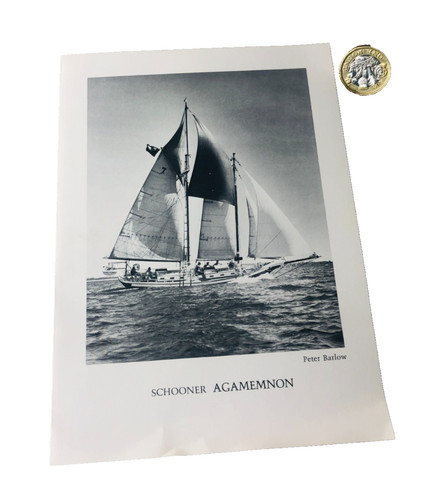 Xmas card yacht boat sailing - card,