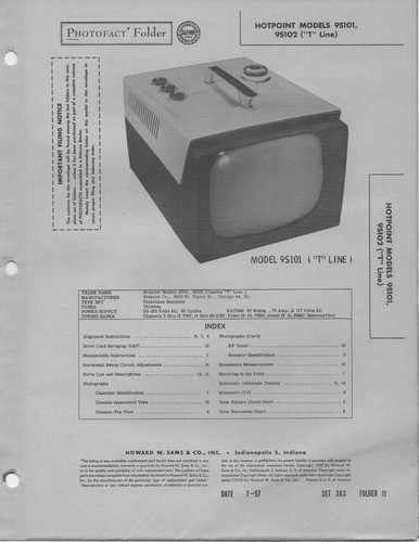 1957 hotpoint 9s101 9s102 - hotpoint,