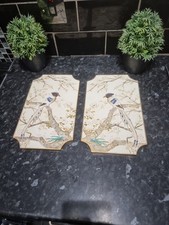 Vintage oriental wall art plaster , Relief of Tropical Bird wall plaques/ stands