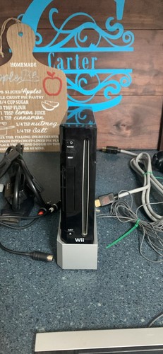 Nintendo wii black console - wii,
