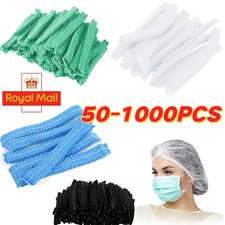 100 Disposable Caps Hair Net Food Catering Kitchen Mob Non Woven Workwear Hat UK