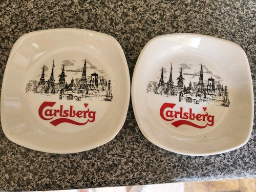 Pair vintage carlsberg ash - pair, of