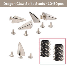 Dragon Claw Spike Studs Silver Screw Back 11x17mm for Leather Craft DIY 10-50pcs