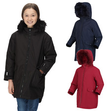 Regatta Adelyn Kids Girls Insulated Waterproof Parka Jacket School Coat RRP 75