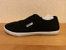 Henley Original Black Canvas Trainers Low-Cut Sneakers Size UK 10 New