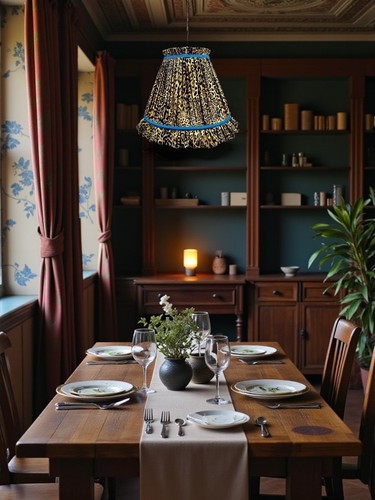 Leopard print pleated table