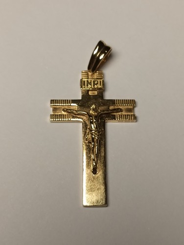 Solid 18ct yellow gold cross - solid,