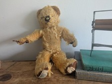 Antique Vintage 1930s Chad Valley English Golden Mohair Teddy Bear 30cm Tlc Old