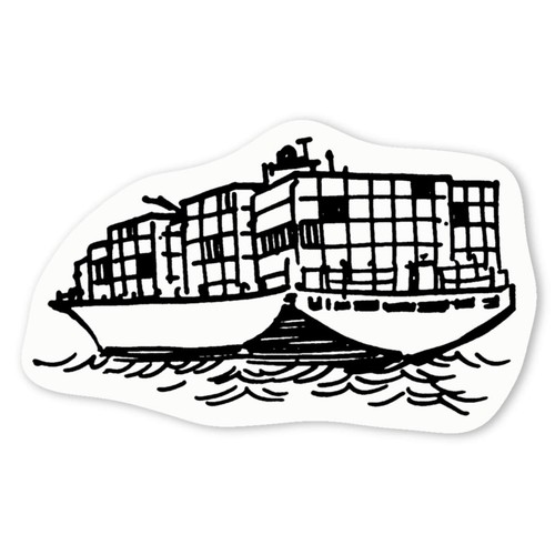 Container ship white vinyl - 'container,