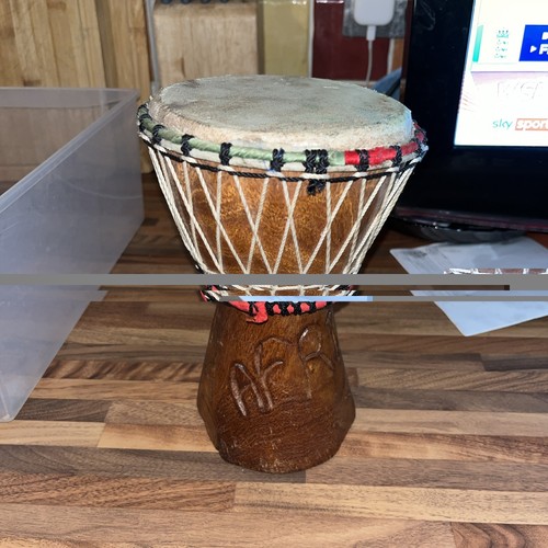 Hand carved wooden djembe drum - hand-carved,