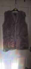 New Look Open Front Grey soft faux fur gilet bodywarmer size M (Ref56)