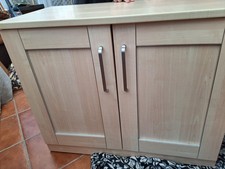 Home Office Cupboard/Cabinet  Beech Effect/Milan 2 Doors W 90cm H 75 D 45 cm