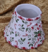 Yankee Candle Christmas shade small size 4" width and 3" Tall.