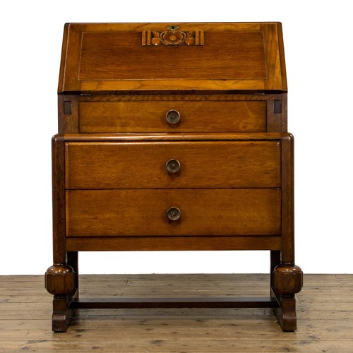 Vintage oak bureau - bureau, (m-4458)