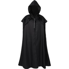 Adult Kids Hooded Robe Cloak Cape Party Halloween Wizard Cosplay Costume