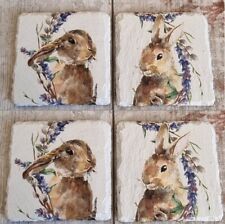 Set of 4 slate bunny rabbit