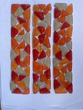 Orange,Reds and white mosaic Border Tile 300x60mm