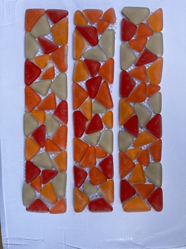 Orange reds and white - and, mosaic