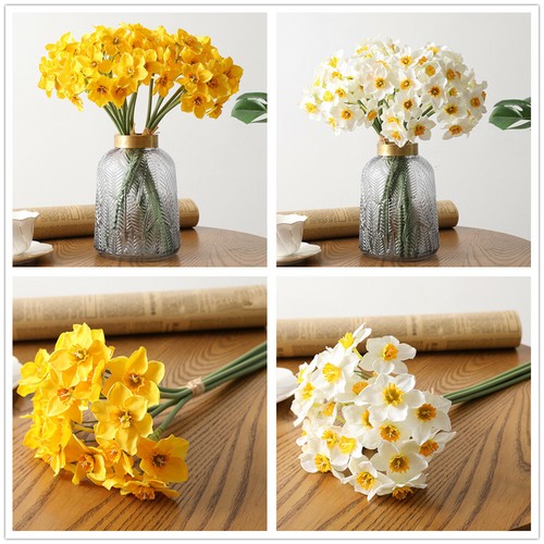 6pcs artificial silk narcissus - artificial,