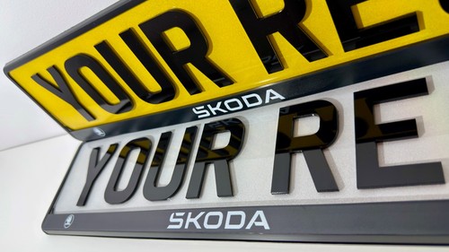 Skoda new logo print car - 2x,
