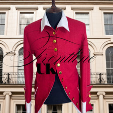 Red British Officer Military Coat with White Facings – 18th Century jacket