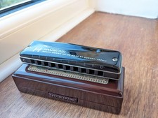 Suzuki HA-20 Hammond 10-hole diatonic harmonica mouth organ key of C black +case