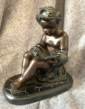 Art Nouveau Style Cherub Putti Seated Reading Original
