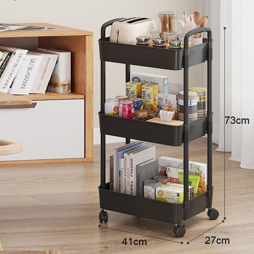 Tier storage trolley cart on - 3,