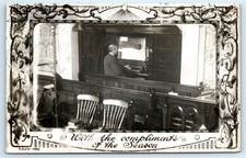 POSTCARD CHURCH ORGAN PLAYER -