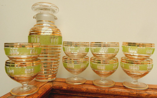 Art deco glass cocktail shaker - deco,