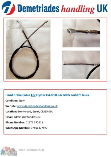 Hand brake cable for - hand, hyster