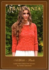 Araucania Knitting Pattern -Puelo DK Yarn , Ladies Moss Stitch Trim Sweater AY02