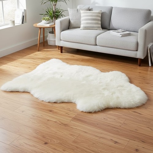 White sheepskin rug 2x3 - white,