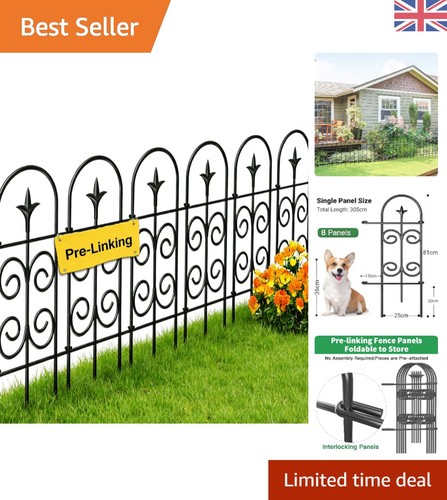 Iron garden fence panel - iron, set
