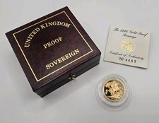 1996 Gold Proof Coin Full Sovereign Royal Mint UK with COA + Box