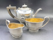 Tea Pot Milk Jug & Sugar Bowl Set ROBERT PRINGLE Vintage Britannia Electroplated