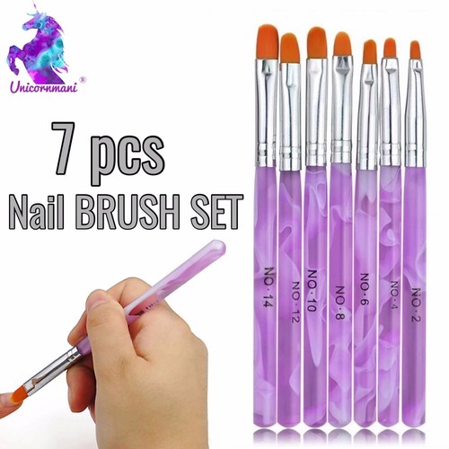 7pcs purple nail brush - nail,