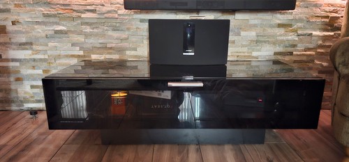 Dwell glass topped black - glass, tv
