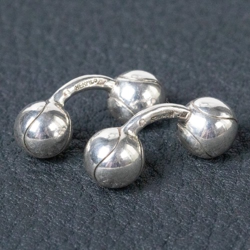 Hermes tennis ball cufflinks - tennis,