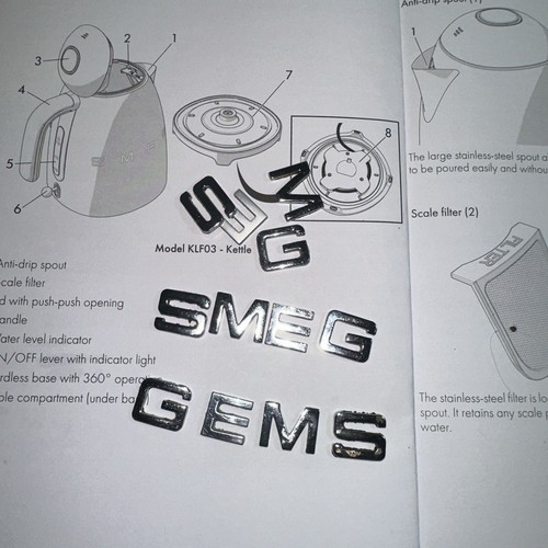 Smeg used chrome 4 letters - smeg,