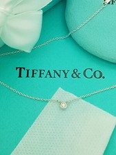 Tiffany & Co. Silver Elsa Peretti 0.05 ct Diamond by the Yard 16" chain Necklace