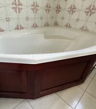 CORNER HERITAGE BATH, ROPE DESIGN/MAHOGANY FACIA PANELS