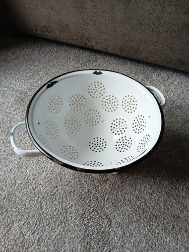 Vintage enamel colander - vintage,