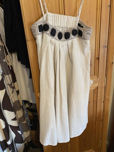 Next linen beige dress - beige, with