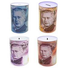 Litetron Money Tin Box £5 £10 £20 £50 Pound Note Kids Saving Cash Piggy Bank