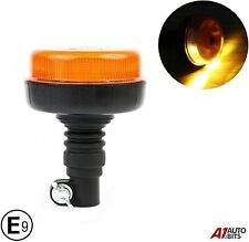 Rotating Flashing Amber Beacon X1 Flexible DIN Pole Mount Tractor Warning Light