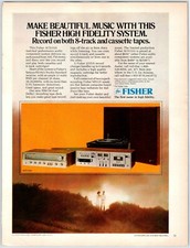 FISHER STEREO SYSTEM Vintage 1970's 8" x 11.25" Magazine Ad M84