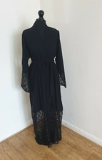 NEW STUNNING OPEN ABAYA LACE NET DESIGN BELT HIJAB EID FANCY DUBAI 54 56 58 