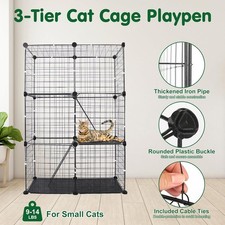 Large Cat Cage 3-Tier Indoor