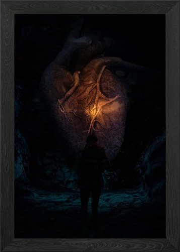 Frozen heart framed wall art - framed,